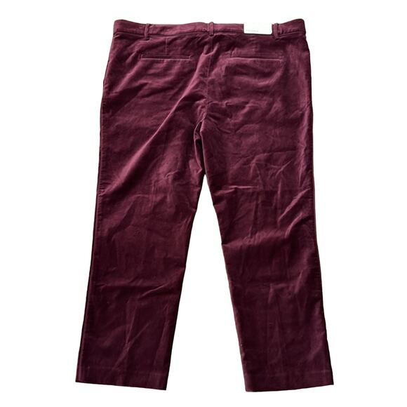 NWT Ann Taylor Women's Devin Fit Velvet Ankle Pant Wine Size 18 - Picture 3 of 11